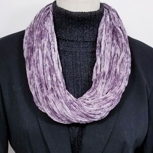 Soft Velour Velvet Infinity Scarves Lavender